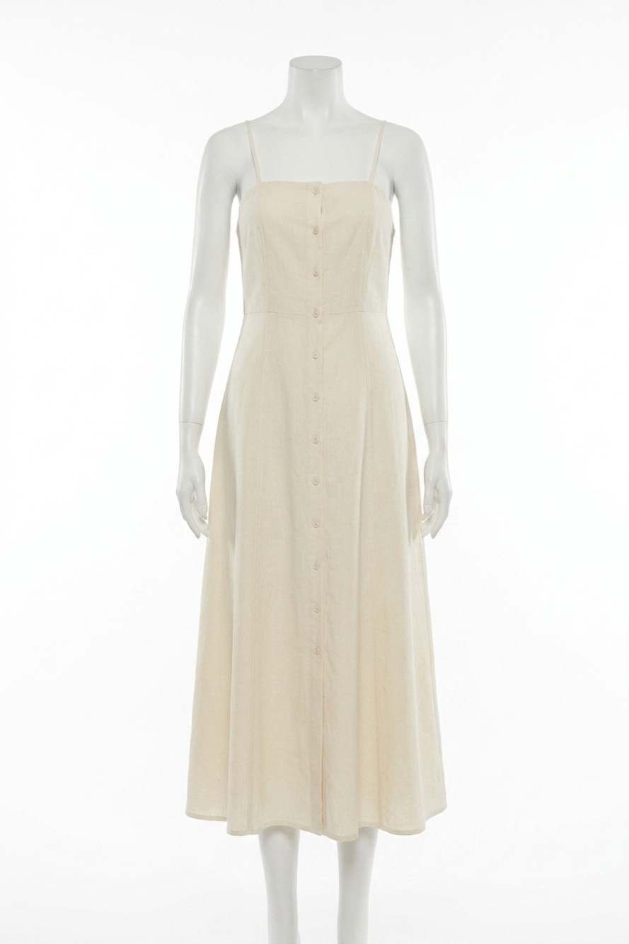NEW COMPANIA FANTASTICA long open back dress in ecru